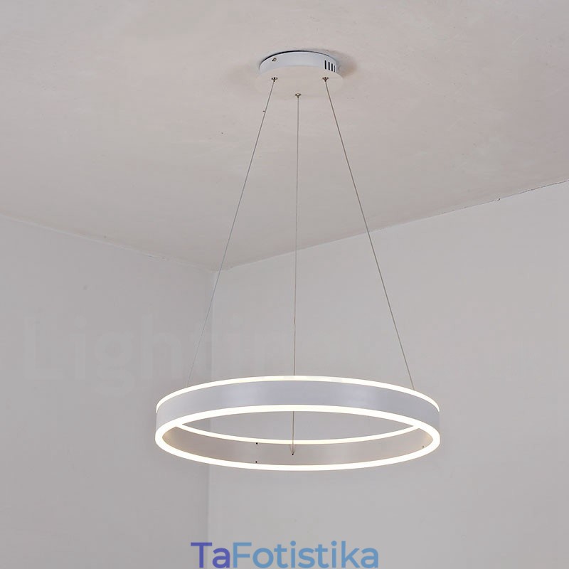 1 Δαχτυλίδι Δύο Λωρίδες Art Deco Κρεμαστό Φωτιστικό 60cm Κρεμαστό Φωτιστικό