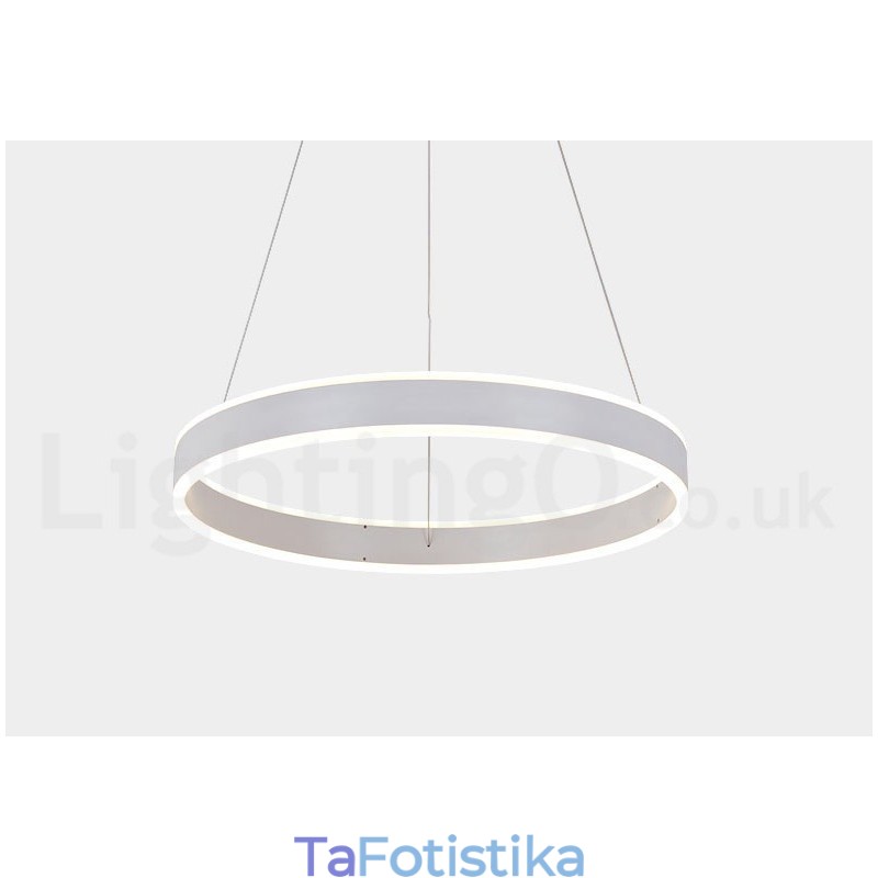 1 Δαχτυλίδι Δύο Λωρίδες Art Deco Κρεμαστό Φωτιστικό 60cm Κρεμαστό Φωτιστικό