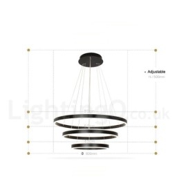 Ρυθμιζόμενο Wi Fi Smart 3 Rings Two Strip Μοντέρνο μοντέρνο κρεμαστό φωτιστικό με ακρυλική απόχρωση