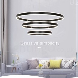 Ρυθμιζόμενο Wi Fi Smart 3 Rings Two Strip Μοντέρνο μοντέρνο κρεμαστό φωτιστικό με ακρυλική απόχρωση