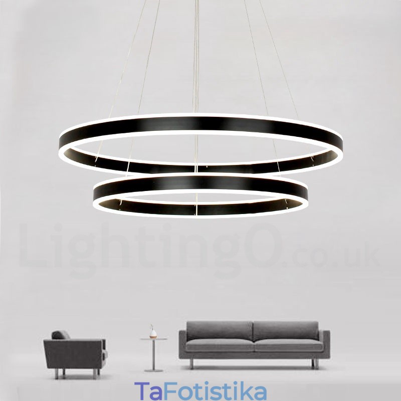 Ρυθμιζόμενο Wi Fi Smart 3 Rings Two Strip Μοντέρνο μοντέρνο κρεμαστό φωτιστικό με ακρυλική απόχρωση