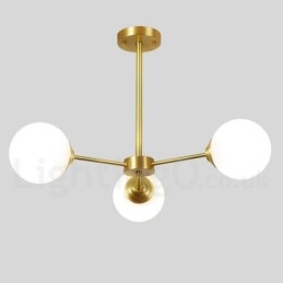 3 Light Pure Brass North Europe Bean Chandelier Modern Metal Molecules Κρεμαστό φως