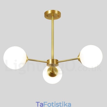 3 Light Pure Brass North Europe Bean Chandelier Modern Metal Molecules Κρεμαστό φως 3 Light Pure Brass North Europe Bean Chandelier Modern Metal Molecules Κρεμαστό φως