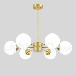 Κρεμαστό φως 6 Light Pure Brass North Europe Bean Chandelier Modern Metal Molecules
