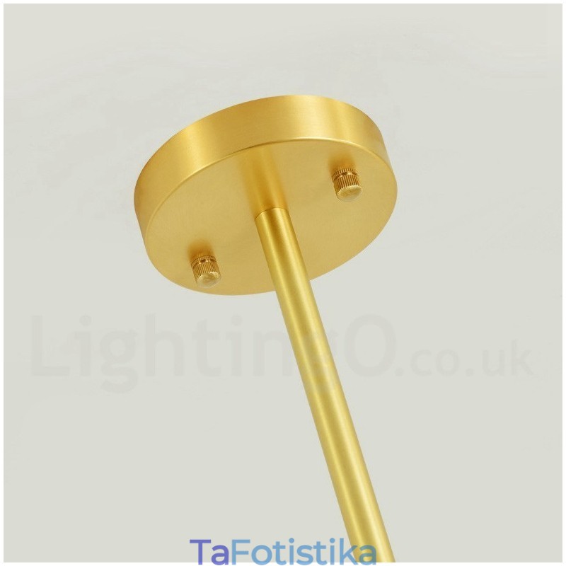 Κρεμαστό φως 6 Light Pure Brass North Europe Bean Chandelier Modern Metal Molecules