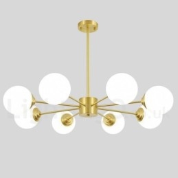 Φωτιστικό κρεμαστό 8 Light Pure Brass North Europe Bean Chandelier Modern Metal Molecules