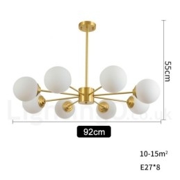 Φωτιστικό κρεμαστό 8 Light Pure Brass North Europe Bean Chandelier Modern Metal Molecules