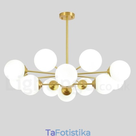 12 Light (8+4 Light) Κρεμαστό φως δύο επιπέδων από καθαρό ορείχαλκο Βόρεια Ευρώπη Bean Chandelier Modern Metal Molecules 12 Light (8+4 Light) Κρεμαστό φως δύο επιπέδων από καθαρό ορείχαλκο Βόρεια Ευρώπη Bean Chandelier Modern Metal Molecules