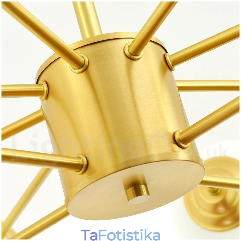 12 Light (8+4 Light) Κρεμαστό φως δύο επιπέδων από καθαρό ορείχαλκο Βόρεια Ευρώπη Bean Chandelier Modern Metal Molecules