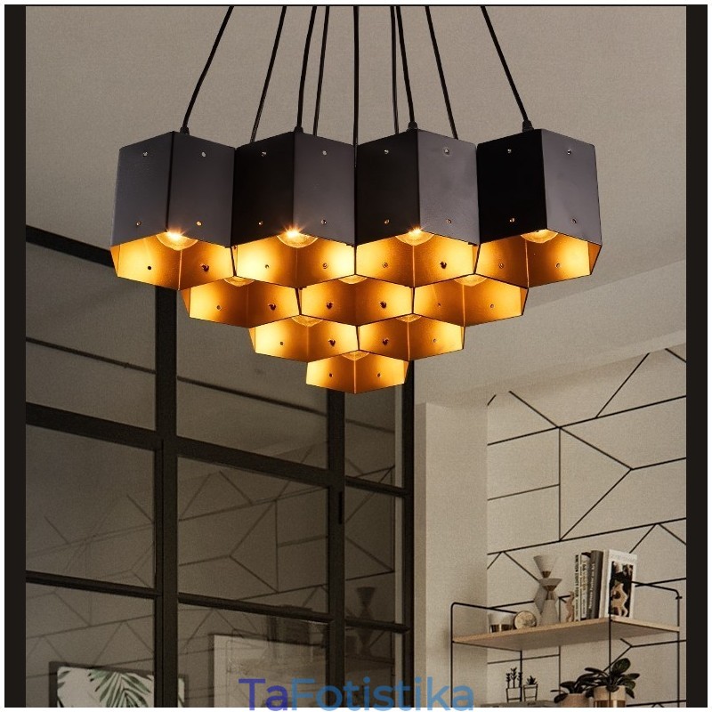 Loft Industrial Style Κρεμαστό Φωτιστικό Πολυέλαιος