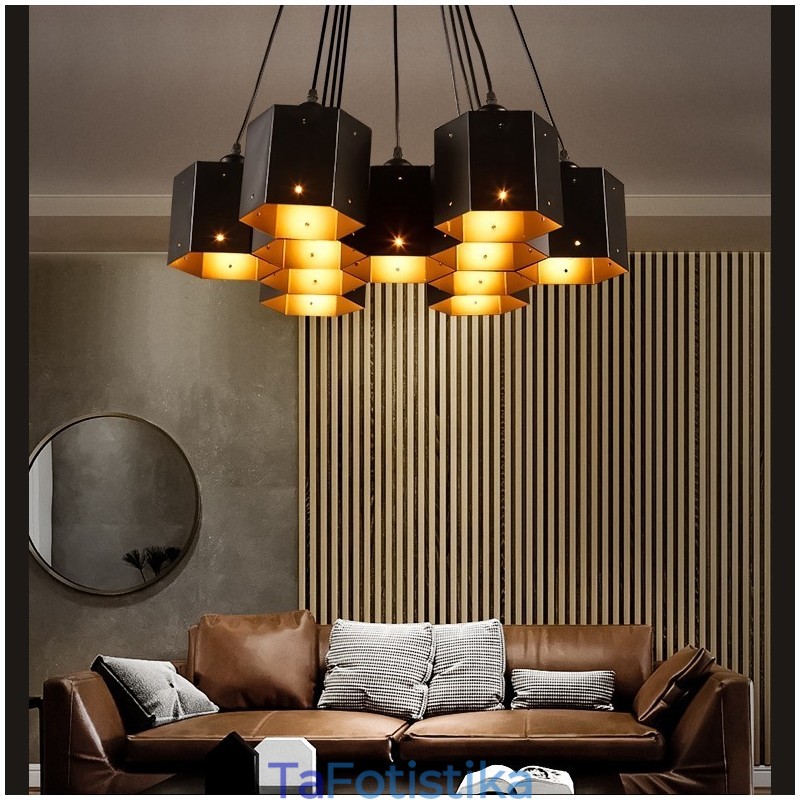 Loft Industrial Style Κρεμαστό Φωτιστικό Πολυέλαιος
