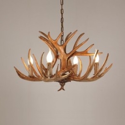 4 Light Rustic Artistic Retro Antler Antique Πολυέλαιος