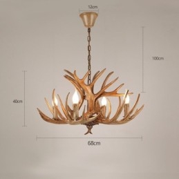 4 Light Rustic Artistic Retro Antler Antique Πολυέλαιος