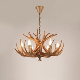 6 Light Rustic Artistic Retro Antler Antique Πολυέλαιος