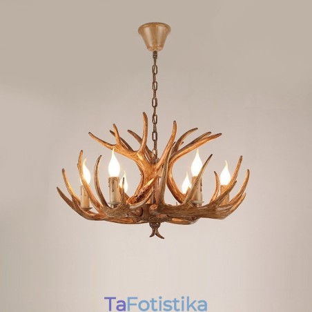 6 Light Rustic Artistic Retro Antler Antique Πολυέλαιος 6 Light Rustic Artistic Retro Antler Antique Πολυέλαιος