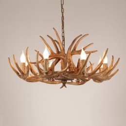 8 Light Rustic Artistic Retro Antler Antique Πολυέλαιος