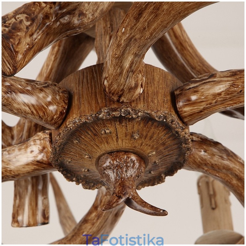 8 Light Rustic Artistic Retro Antler Antique Πολυέλαιος