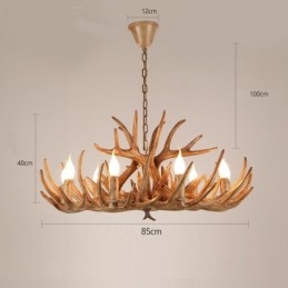 Πολυέλαιος αντίκες 9 Light Two Tiers Rustic Artistic Retro Antler Antique