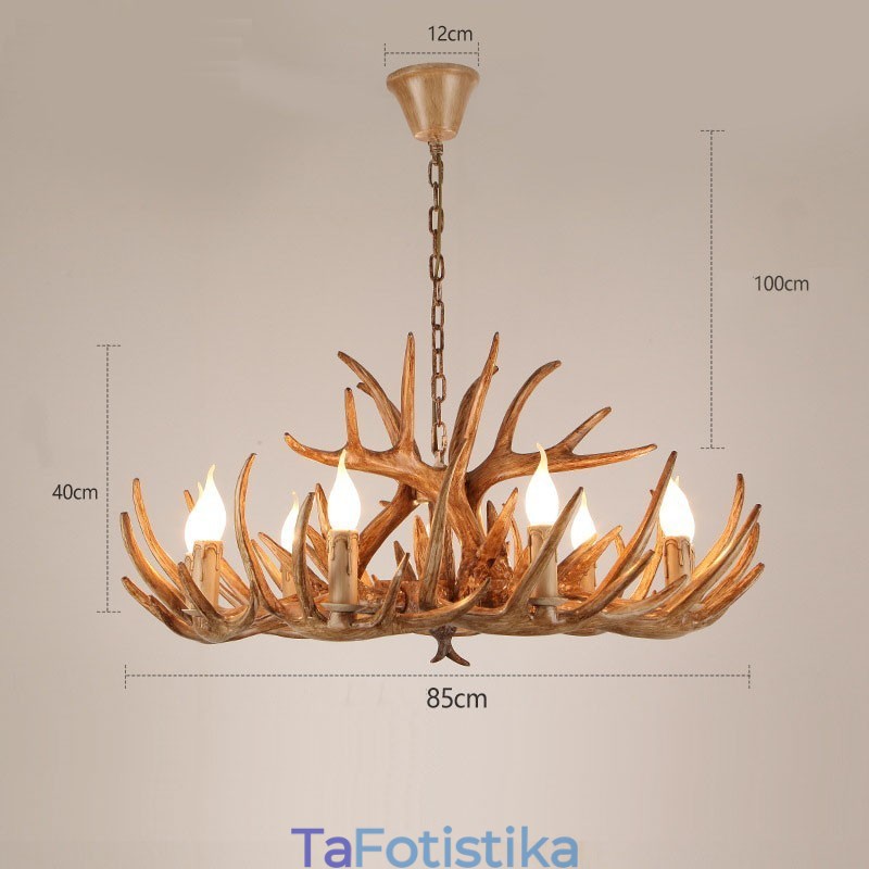 Πολυέλαιος αντίκες 9 Light Two Tiers Rustic Artistic Retro Antler Antique