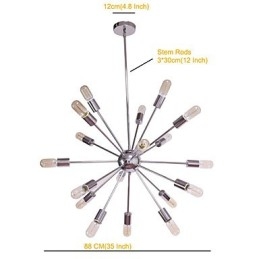 Chandelier Modern Globe Living μενταγιόν Τραπεζαρία Κατάστημα αγορών Night Metal Chrome
