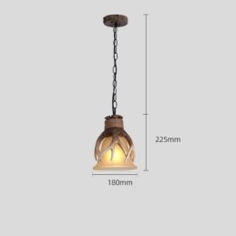 One Light Rustic Artistic Retro Antler Antique Φωτιστικό Κρεμαστό με Γυάλινη Απόχρωση