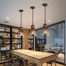 One Light Ρουστίκ Καλλιτεχνικό Ρετρό Κρεμαστό Φωτιστικό Antique Antler