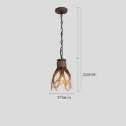 One Light Ρουστίκ Καλλιτεχνικό Ρετρό Κρεμαστό Φωτιστικό Antique Antler