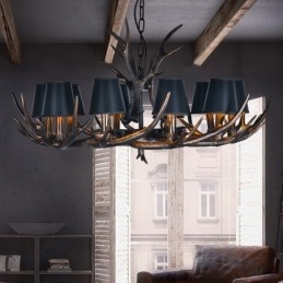 Retro Antler Antique Πολυέλαιος με Αποχρώσεις