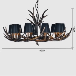 Retro Antler Antique Πολυέλαιος με Αποχρώσεις
