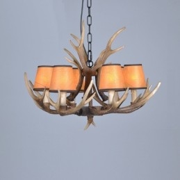 6 Light Rustic Artistic Retro Antler Antique Πολυέλαιος με Αποχρώσεις