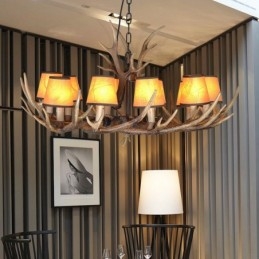 Retro Antler Antique Πολυέλαιος με Αποχρώσεις