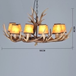 Retro Antler Antique Πολυέλαιος με Αποχρώσεις