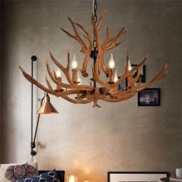 6 Light Rustic Artistic Retro Antler Antique Πολυέλαιος