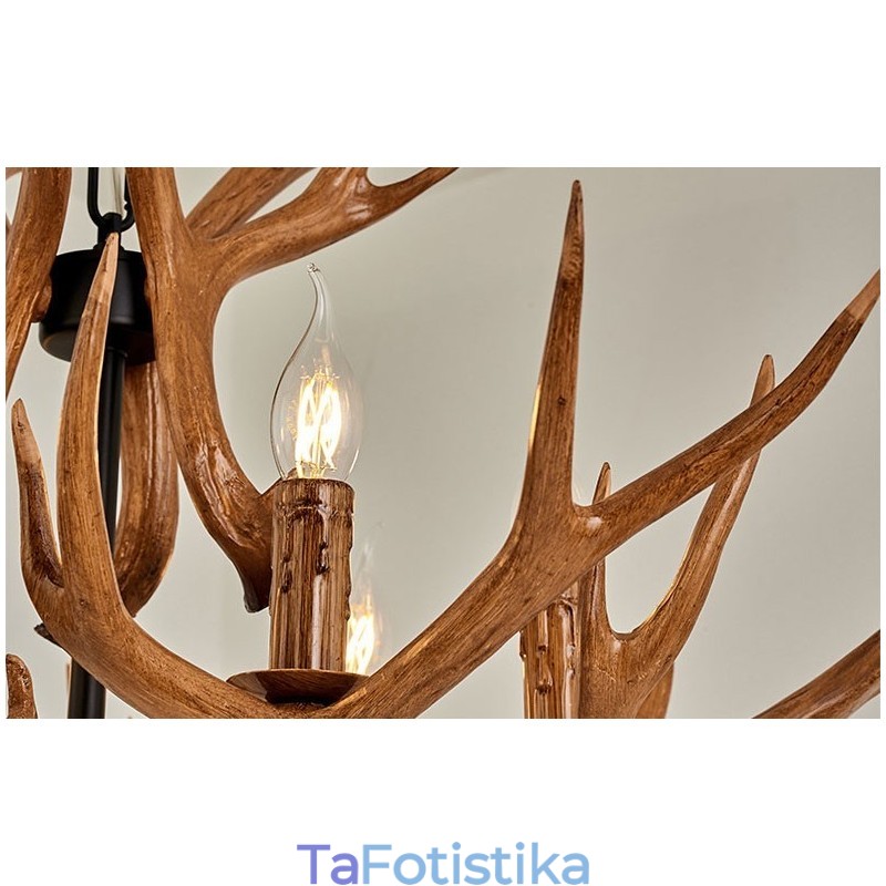 6 Light Rustic Artistic Retro Antler Antique Πολυέλαιος
