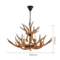 6 Light Rustic Artistic Retro Antler Antique Πολυέλαιος