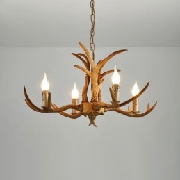 4 Light Rustic Artistic Retro Antler Antique Πολυέλαιος