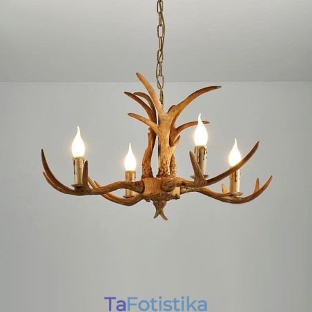 4 Light Rustic Artistic Retro Antler Antique Πολυέλαιος 4 Light Rustic Artistic Retro Antler Antique Πολυέλαιος