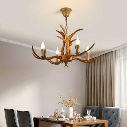 4 Light Rustic Artistic Retro Antler Antique Πολυέλαιος