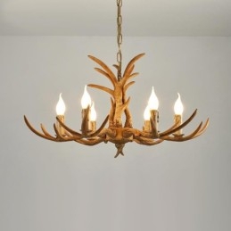 6 Light Rustic Artistic Retro Antler Antique Πολυέλαιος