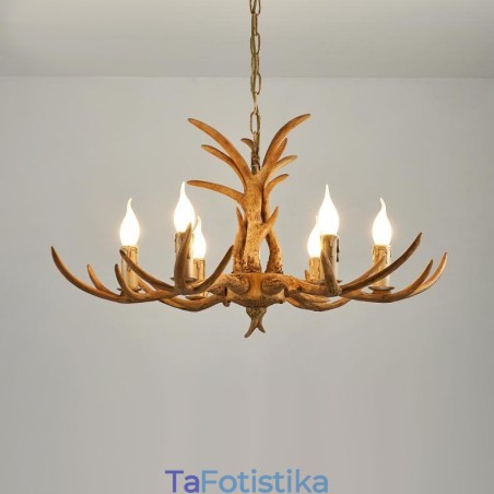 6 Light Rustic Artistic Retro Antler Antique Πολυέλαιος 6 Light Rustic Artistic Retro Antler Antique Πολυέλαιος