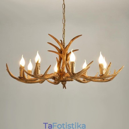 8 Light Rustic Artistic Retro Antler Antique Πολυέλαιος 8 Light Rustic Artistic Retro Antler Antique Πολυέλαιος