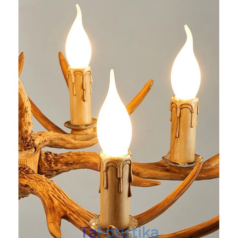 8 Light Rustic Artistic Retro Antler Antique Πολυέλαιος