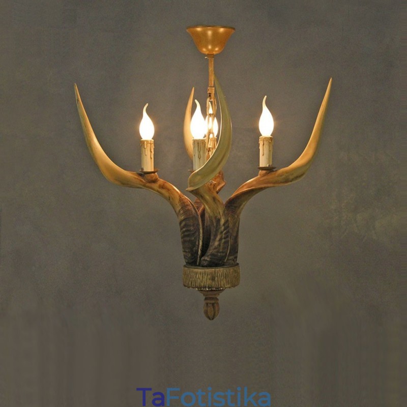4 Light Rustic Artistic Retro Antler Antique Πολυέλαιος