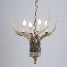 4 Light Rustic Artistic Retro Antler Antique Πολυέλαιος