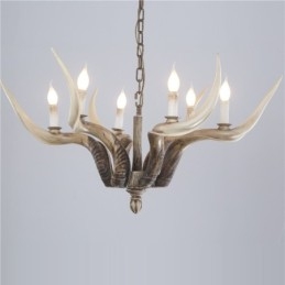6 Light Rustic Artistic Retro Antler Antique Πολυέλαιος