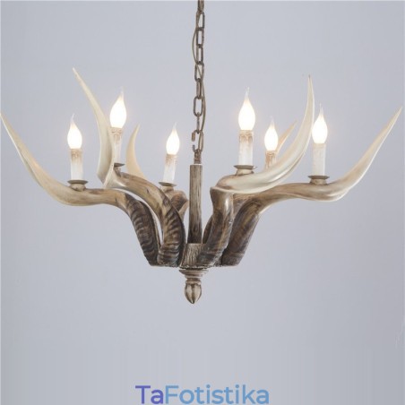 6 Light Rustic Artistic Retro Antler Antique Πολυέλαιος 6 Light Rustic Artistic Retro Antler Antique Πολυέλαιος