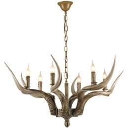 6 Light Rustic Artistic Retro Antler Antique Πολυέλαιος