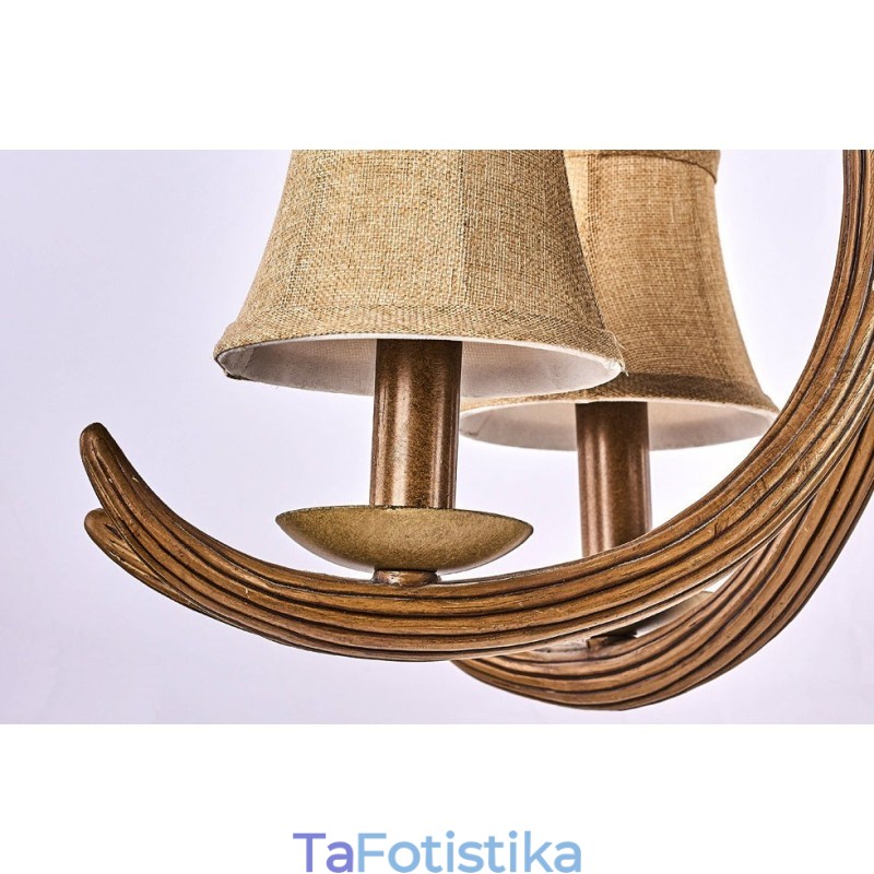 5 Light Rustic Artistic Retro Antler Antique Πολυέλαιος με Αποχρώσεις