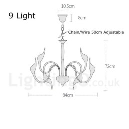 9 Light Modern Contemporary Ηλεκτροεπιμεταλλωμένος Μεταλλικός Πολυέλαιος