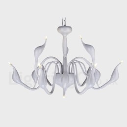 Φωτιστικό κρεμαστό 12 Light Modern Swan White Metal Πολυέλαιος
